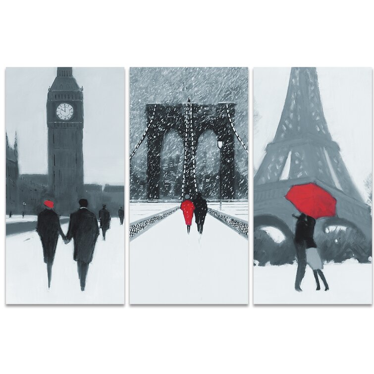 East Urban Home Jon Barker 3 Piece Art Prints on Canvas